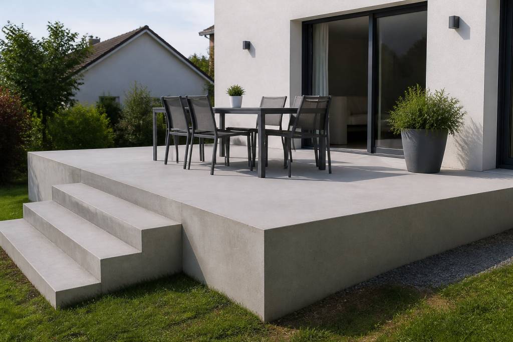 Terrasse surélevée en beton : construction, usages et prix